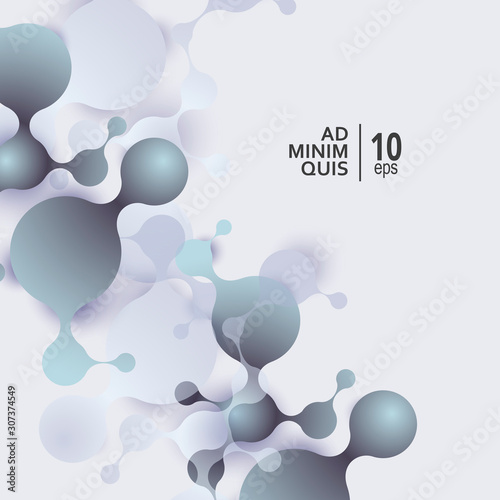 Abstract molecules background with cells. Vector medical background