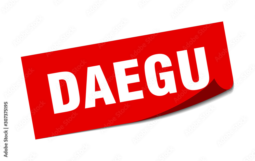 Daegu sticker. Daegu red square peeler sign Daegu sticker. Daegu red square peeler sign