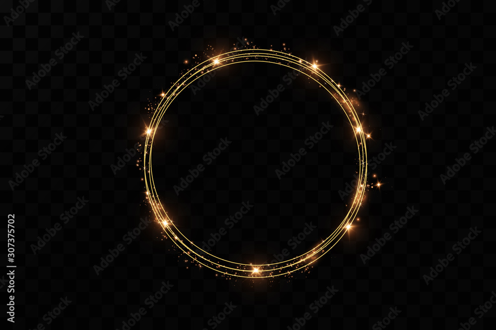 Golden ring.Vector luxury sparkling frame.Christmas decoration. Golden ring.Vector luxury sparkling frame.Christmas decoration.