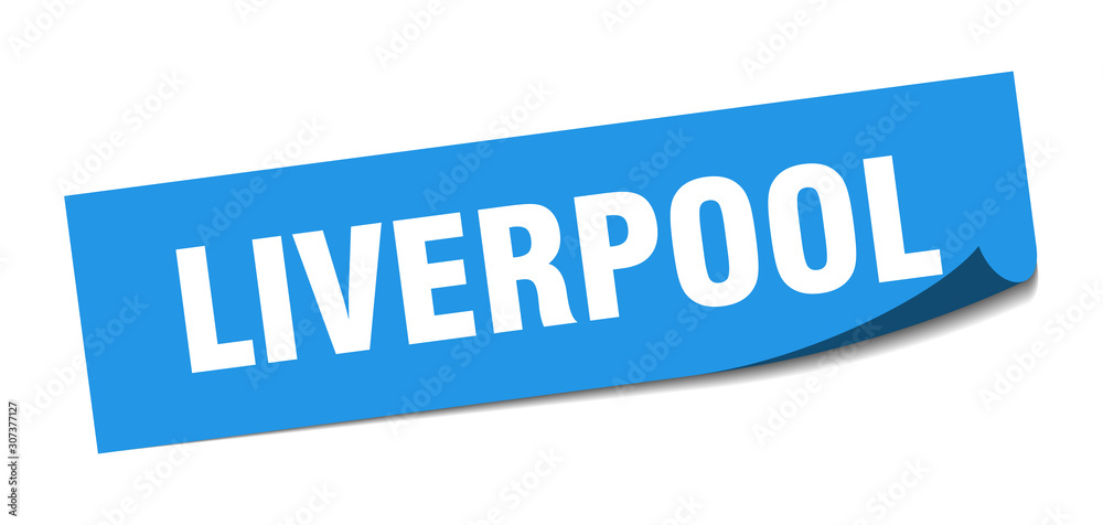Liverpool sticker. Liverpool blue square peeler sign