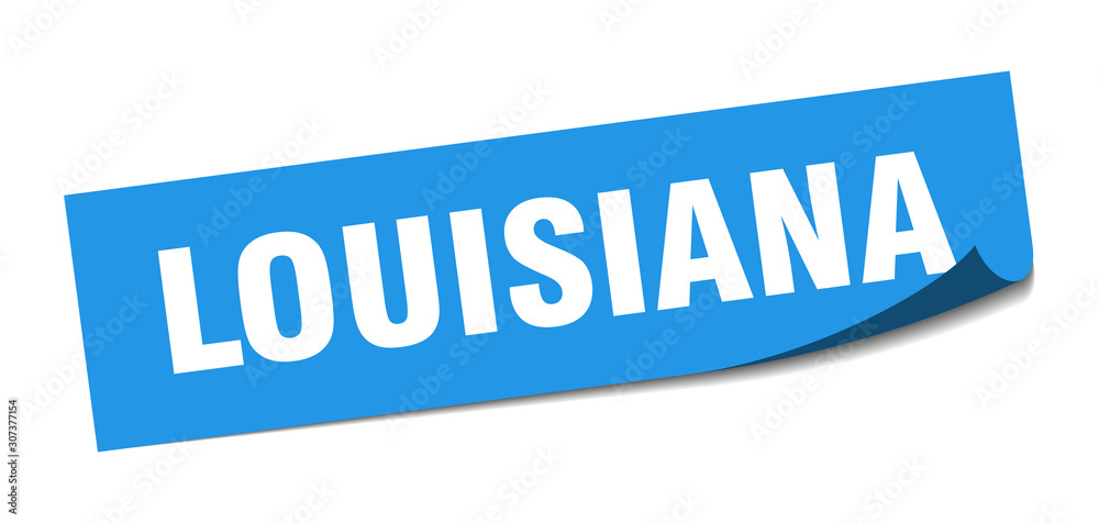 Louisiana sticker. Louisiana blue square peeler sign