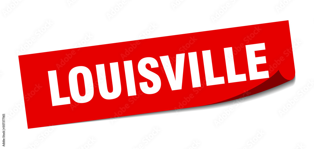 Louisville sticker. Louisville red square peeler sign Louisville sticker. Louisville red square peeler sign