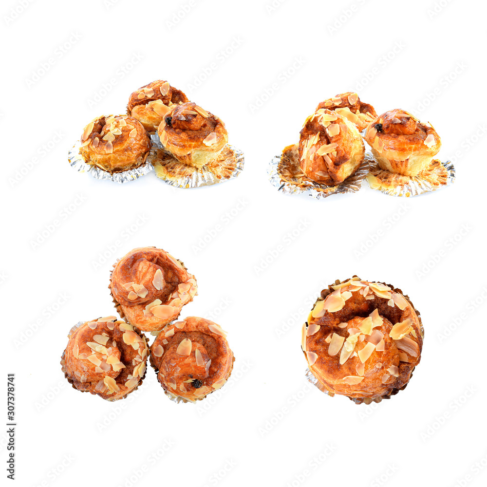 Almond Cupcakes isolated on white background Almond Cupcakes isolated on white background
