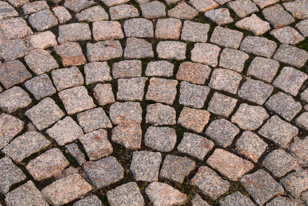 Texture of paved stone lined in a semicircle. Texture of paved stone lined in a semicircle.