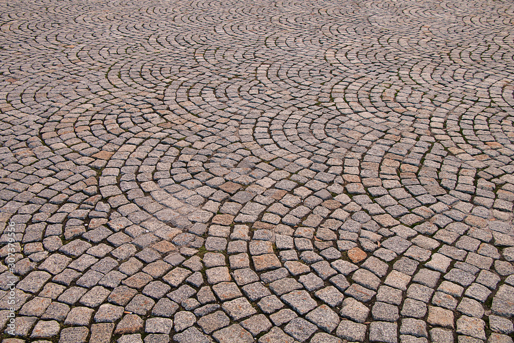 Texture of paved stone lined in a semicircle. Texture of paved stone lined in a semicircle.