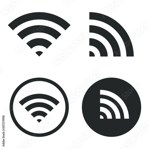 Wifi signal icon wireless symbol connection. Web network connect logo sign. Vector illustration image. Isolated on white background. RSS feed. Mobile signal