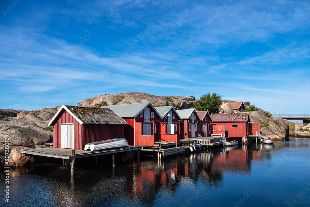 Blick auf den Ort Smögen in Schweden