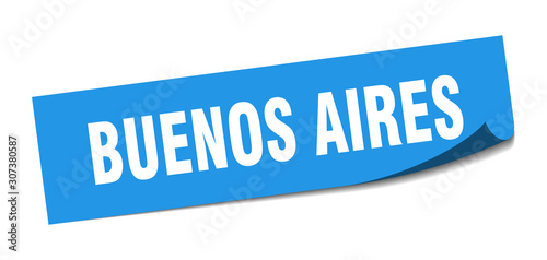 Buenos Aires sticker. Buenos Aires blue square peeler sign