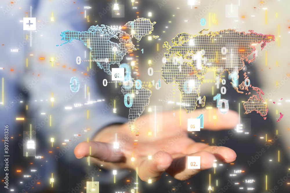 Digital Network and data concept world Digital Network and data concept world