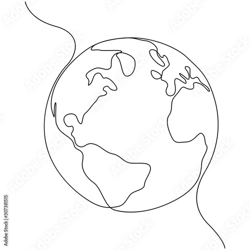One line style world. Simple modern minimaistic style vector.