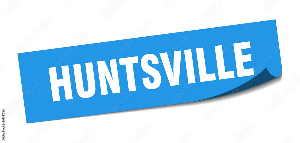 Huntsville sticker. Huntsville blue square peeler sign Huntsville sticker. Huntsville blue square peeler sign