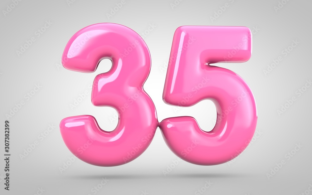 Bubble Gum number 35 isolated on white background. Bubble Gum number 35 isolated on white background.