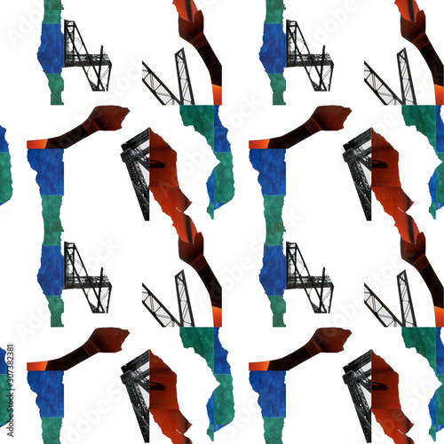 Collage seamless pattern.