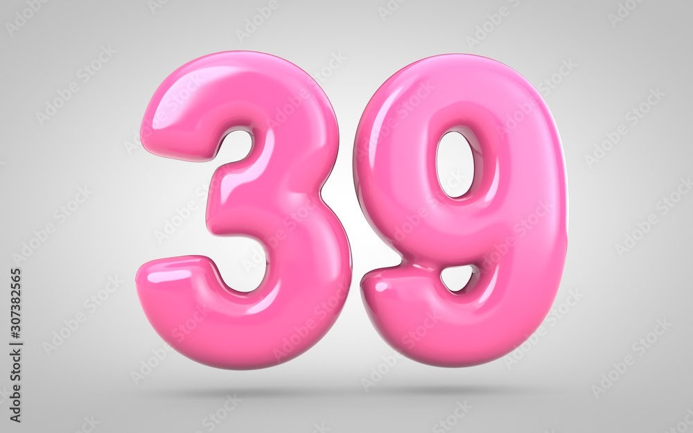 Bubble Gum number 39 isolated on white background. Bubble Gum number 39 isolated on white background.