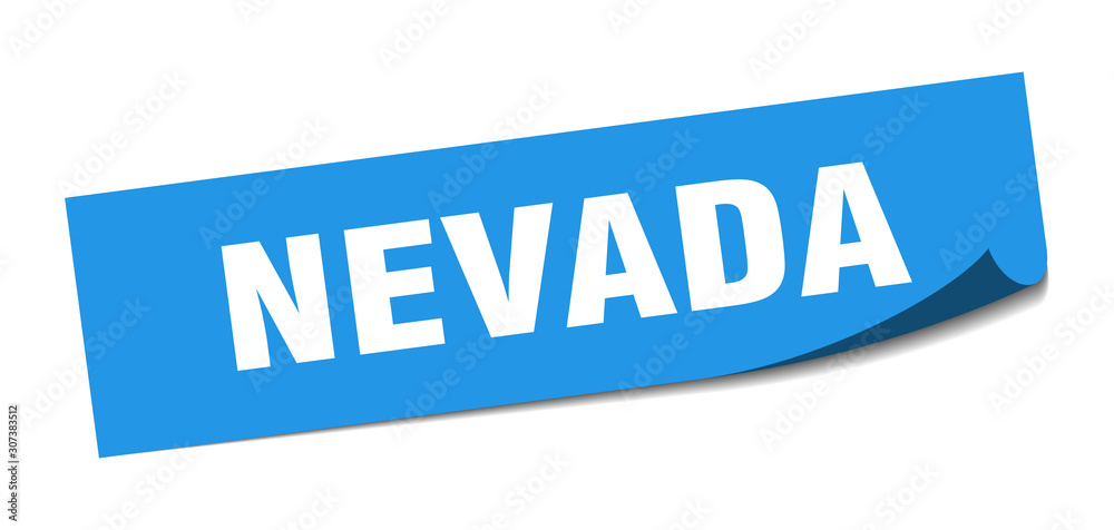 Nevada sticker. Nevada blue square peeler sign