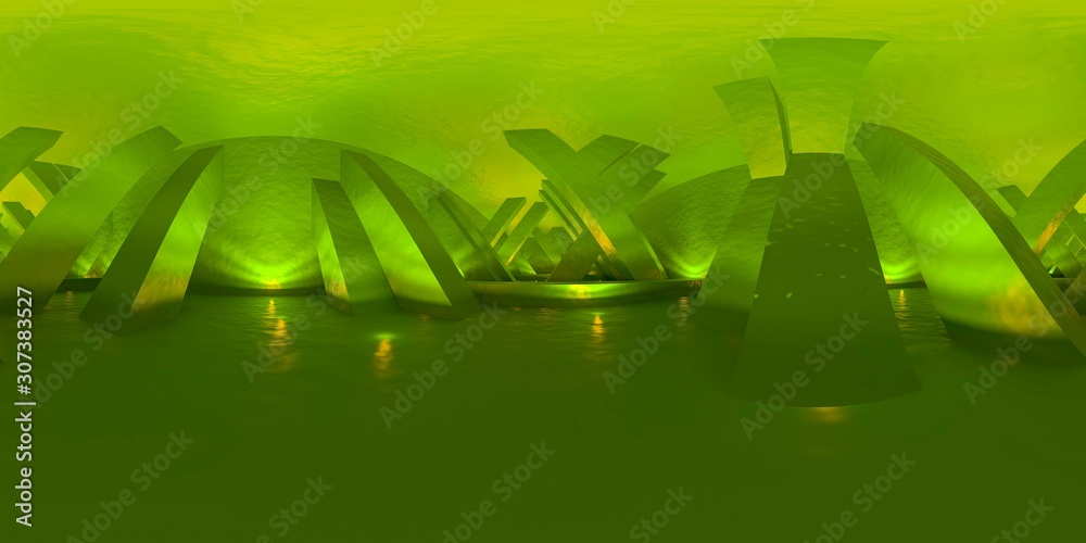 3d illustration, 3d rendering, vr 360 panorama abstract images of the geometry background