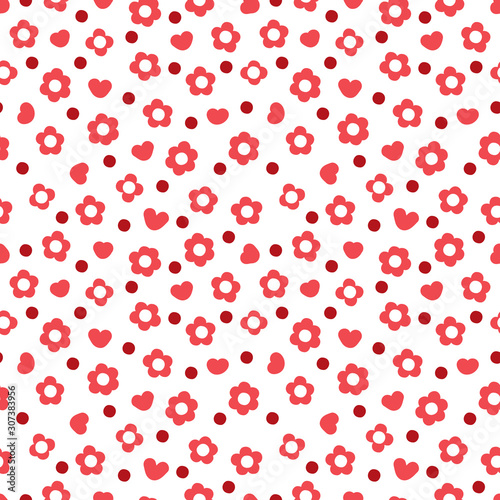 Pink floral background. Flowers seamless pattern