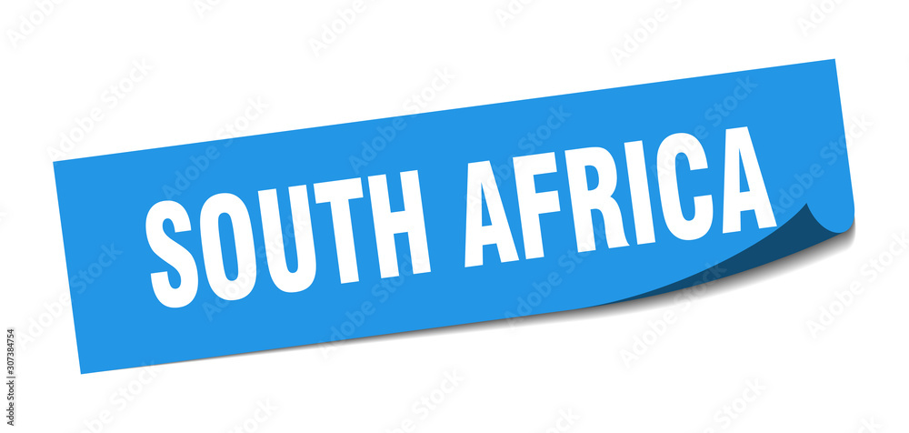 South Africa sticker. South Africa blue square peeler sign