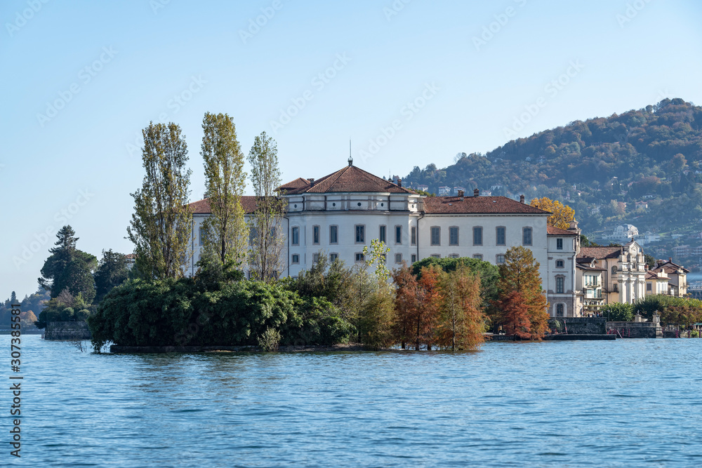 Borromeo Palace on Bella island, Maggiore lake, Italy