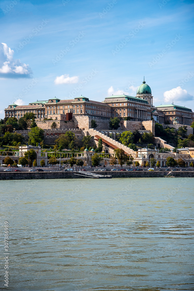 The Royal Palace of the Austro-Hungarian, Hapsburg Kings stands high above the city of Budapest in Hungary watching over the city below