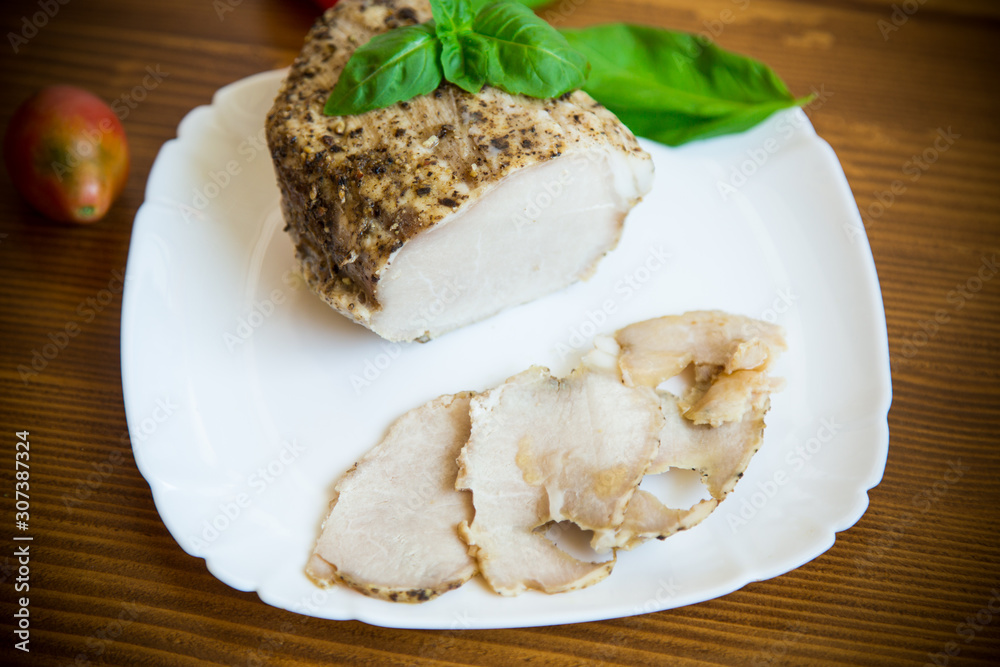 homemade baked meat with spices in a plate homemade baked meat with spices in a plate