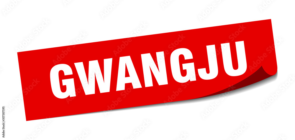 Gwangju sticker. Gwangju red square peeler sign Gwangju sticker. Gwangju red square peeler sign