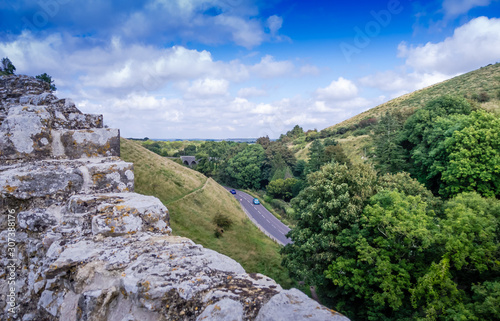 Corfe Castle in Dorset in the Autumn