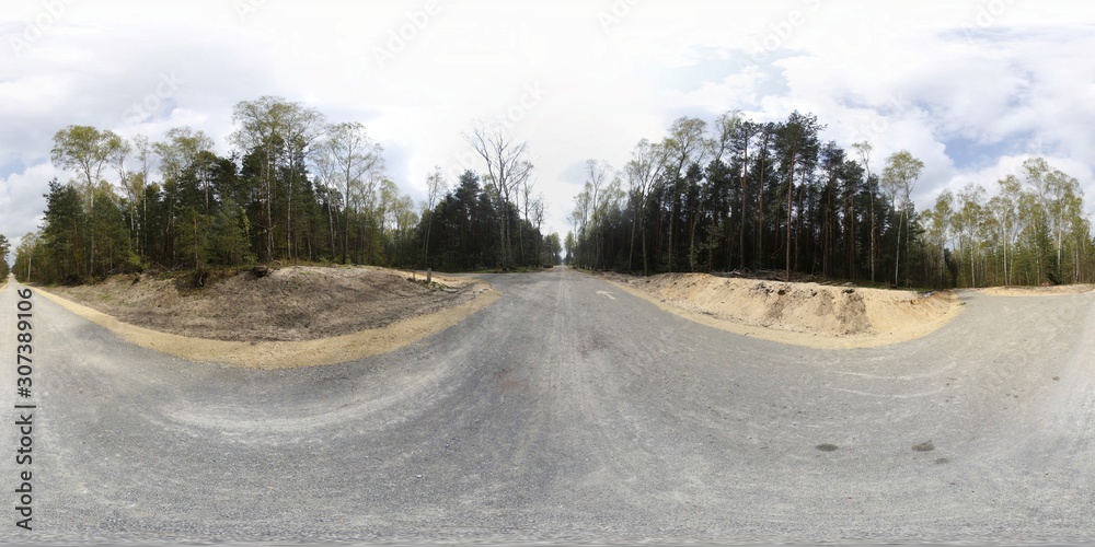Naklejka premium Asphalt road 360 Panorama