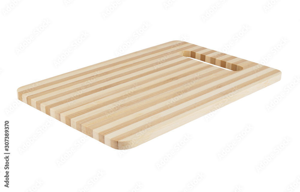 Stripped cutting board isolated on white background