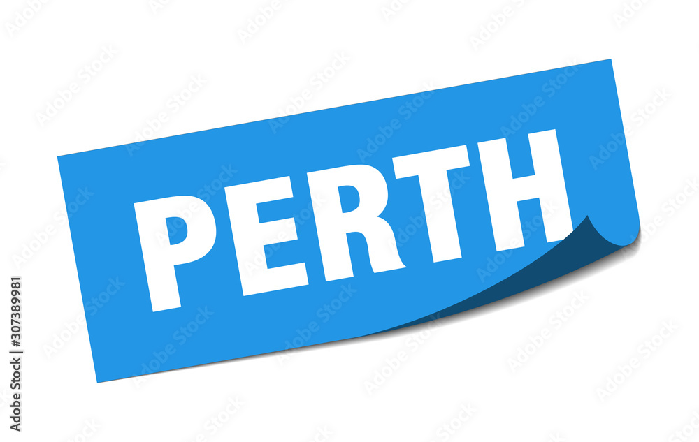 Perth sticker. Perth blue square peeler sign Perth sticker. Perth blue square peeler sign