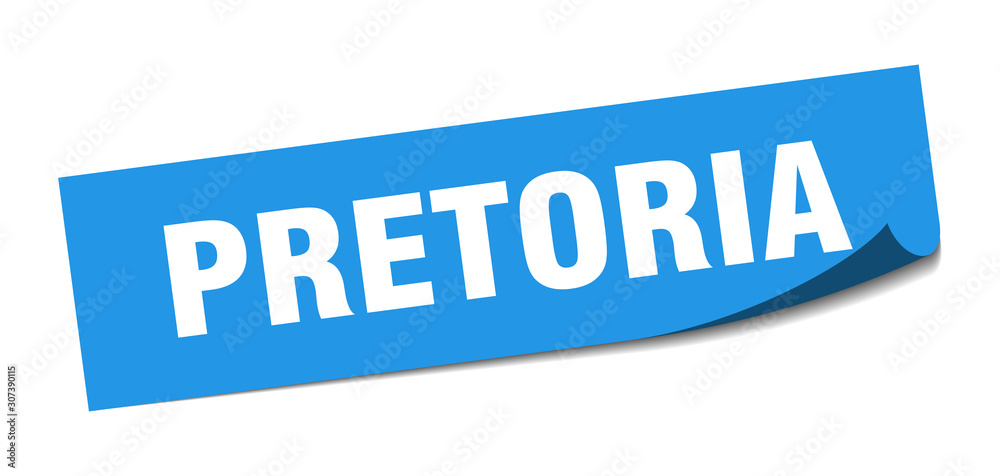 Pretoria sticker. Pretoria blue square peeler sign Pretoria sticker. Pretoria blue square peeler sign