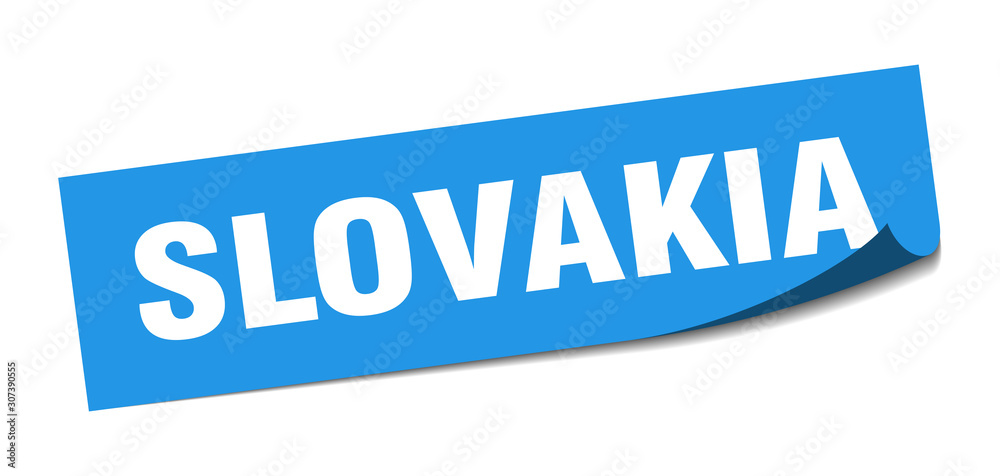 Slovakia sticker. Slovakia blue square peeler sign Slovakia sticker. Slovakia blue square peeler sign