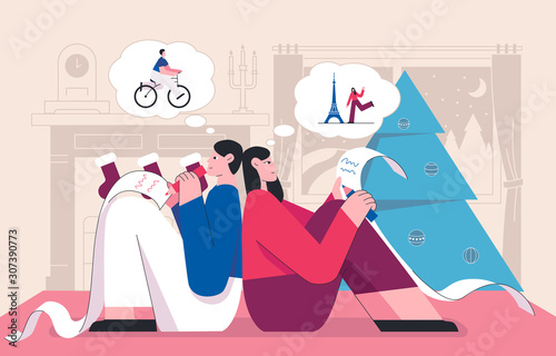 Colourful flat illustration New life from the New Year