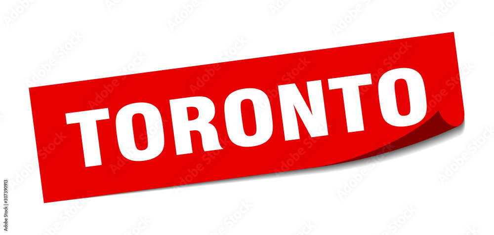 Fototapeta premium Toronto sticker. Toronto red square peeler sign