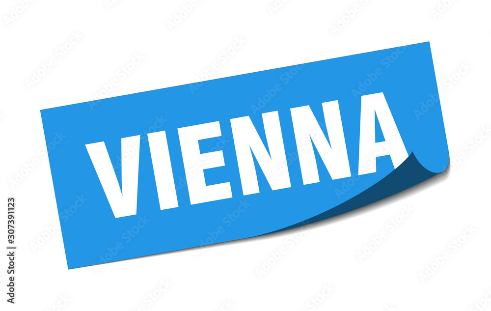 Vienna sticker. Vienna blue square peeler sign Vienna sticker. Vienna blue square peeler sign