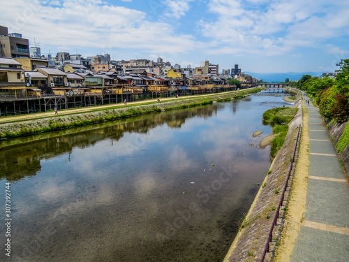 Kamo River in Kyoto, Japan