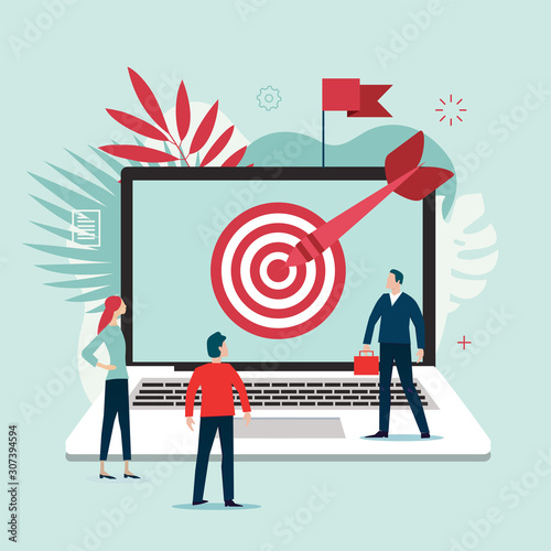 Business objective with an arrow