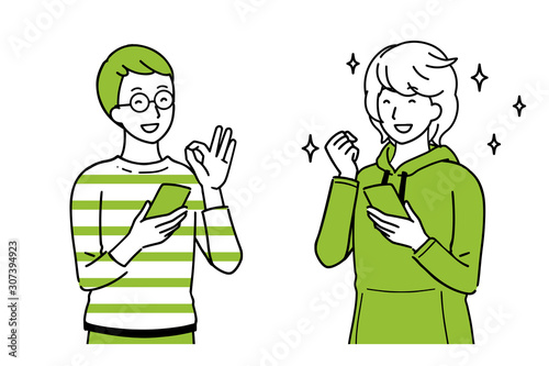 Men who talk while having a smartphone.