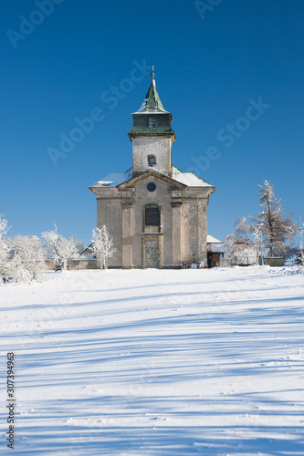 old church in the czech republik in the winter
