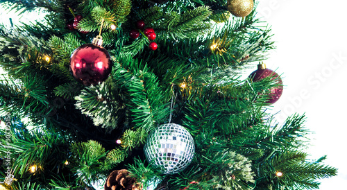 Christmas tree disco ball ornament