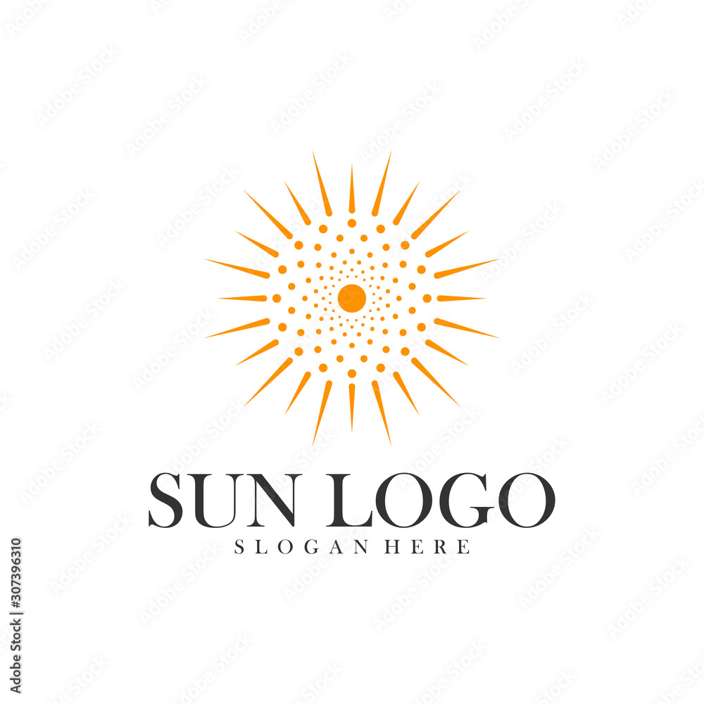Fototapeta premium Sun logo design vector template, Icon symbol, Illustration