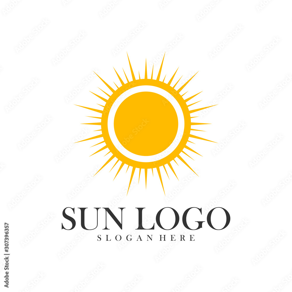 Fototapeta premium Sun logo design vector template, Icon symbol, Illustration