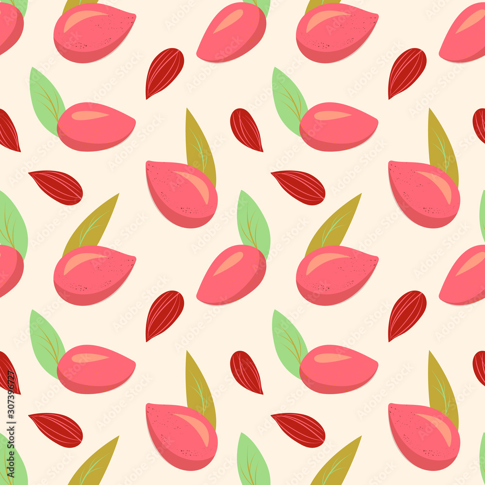 Seamless pattern of coloured almond nuts, for wrapping paper, wallpaper, fabric pattern, backdrop, print, gift wrap, cover of notebook, envelope Seamless pattern of coloured almond nuts, for wrapping paper, wallpaper, fabric pattern, backdrop, print, gift wrap, cover of notebook, envelope