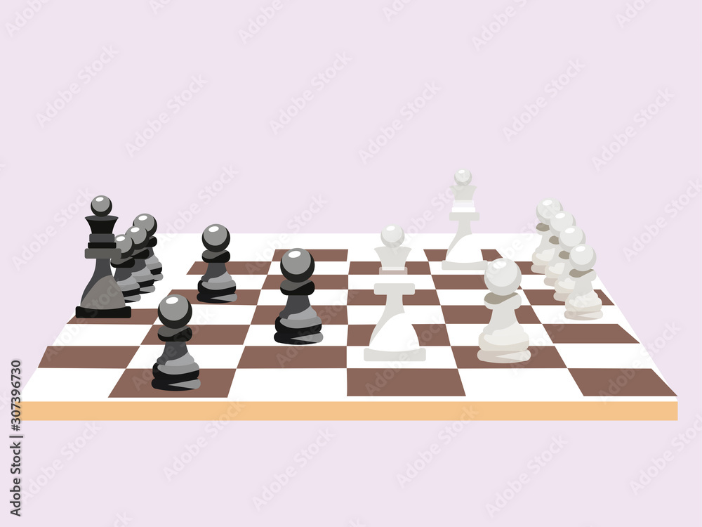 Vector Chess Board And Figures Royalty-Free Stock Image - Storyblocks