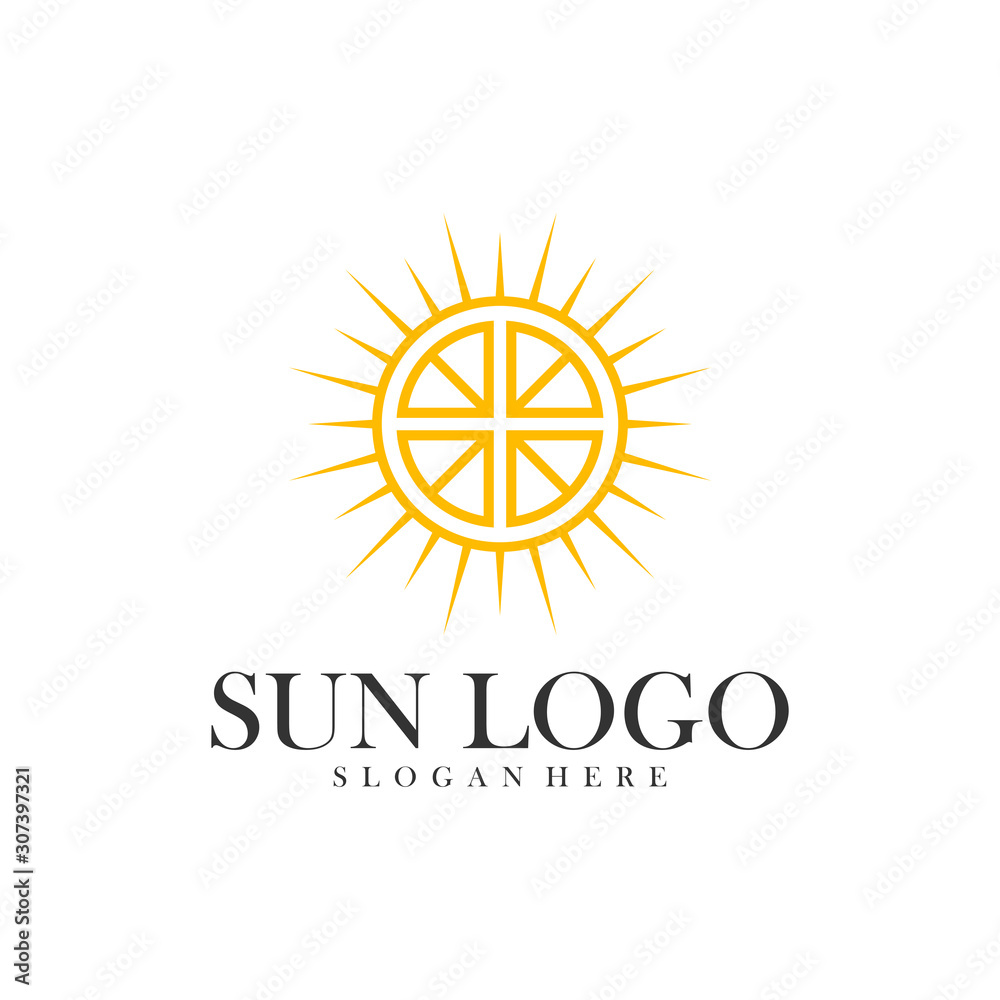 Fototapeta premium Sun logo design vector template, Icon symbol, Illustration