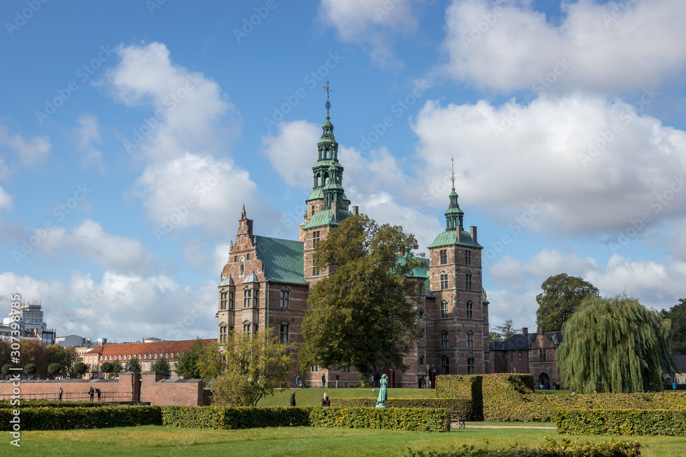 Historic Rosenborg Castle under Blue Skies in Copenhagen Historic Rosenborg Castle under Blue Skies in Copenhagen