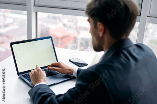 man using digital tablet