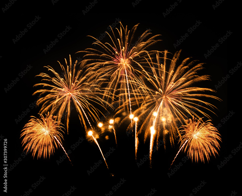 Set of Isolate fireworks on black background Set of Isolate fireworks on black background