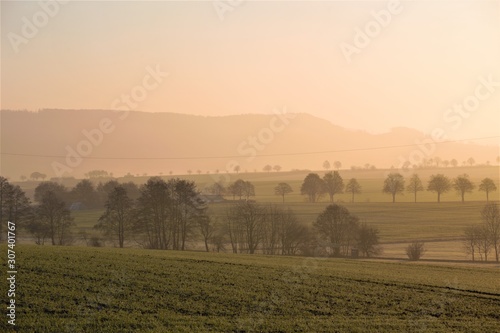 sunset over a field