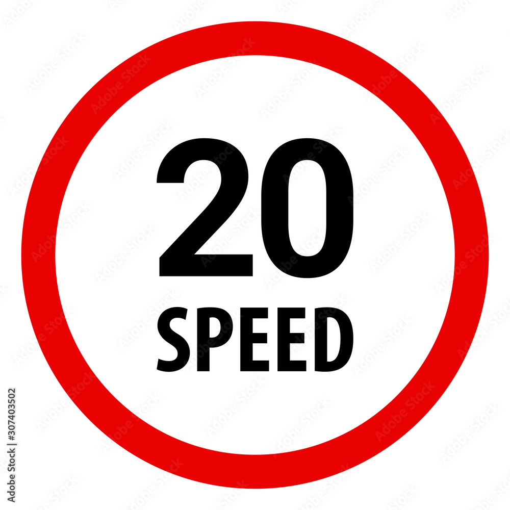 Traffic sign speed limit 20 vector. Red circle background. Traffic sign speed limit 20 vector. Red circle background.